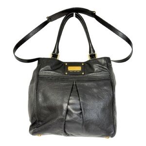 Marc Jacobs FW09 Black Leather Hobo Bag Paris New York Gold Plate